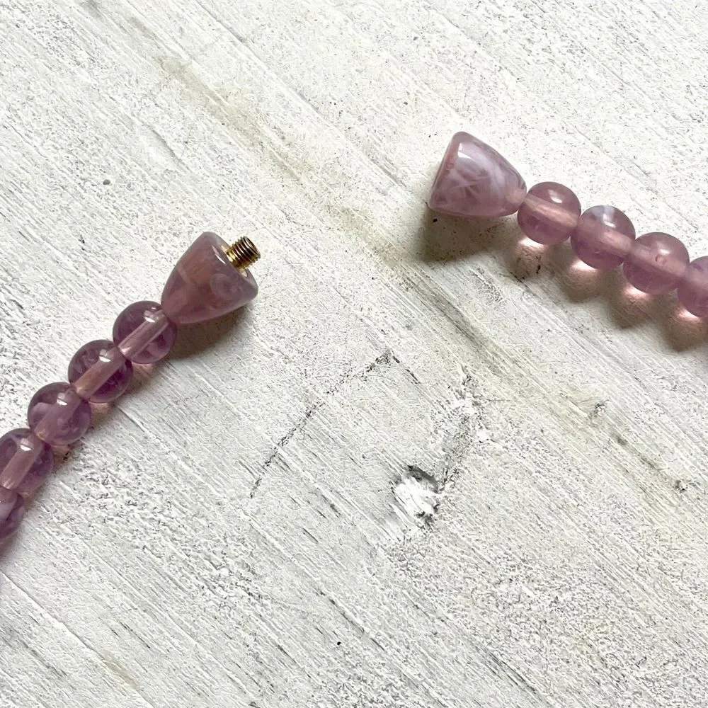 Vintage translucent purple gold tone Necklace